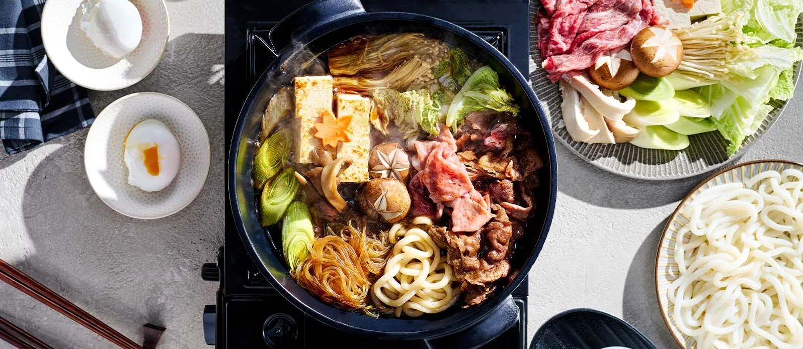 Sukiyaki z wołowiną i tofu