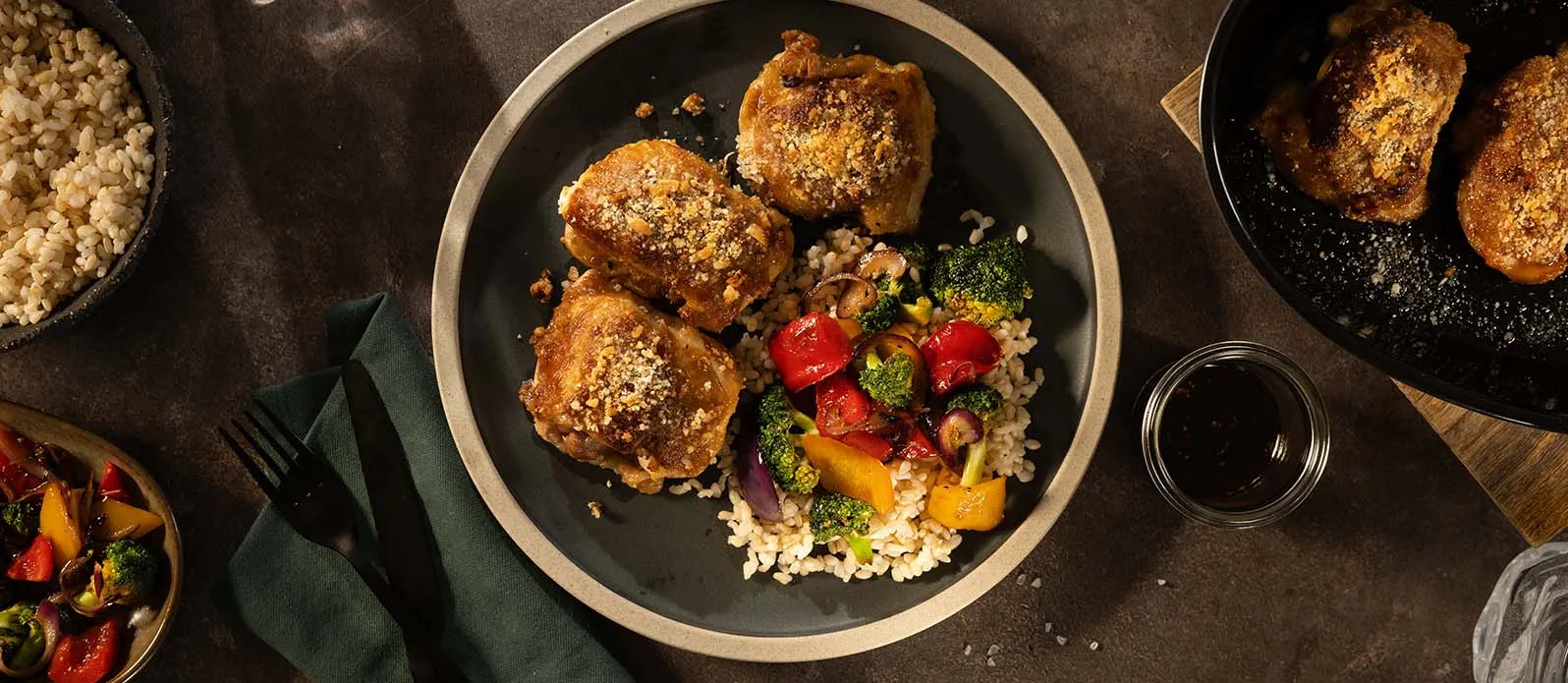 Chrupiące udka z kurczaka z masłem orzechowym