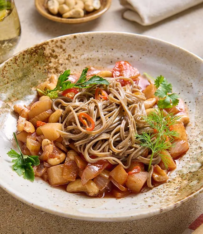 Makaron soba z ragout z fenkuła