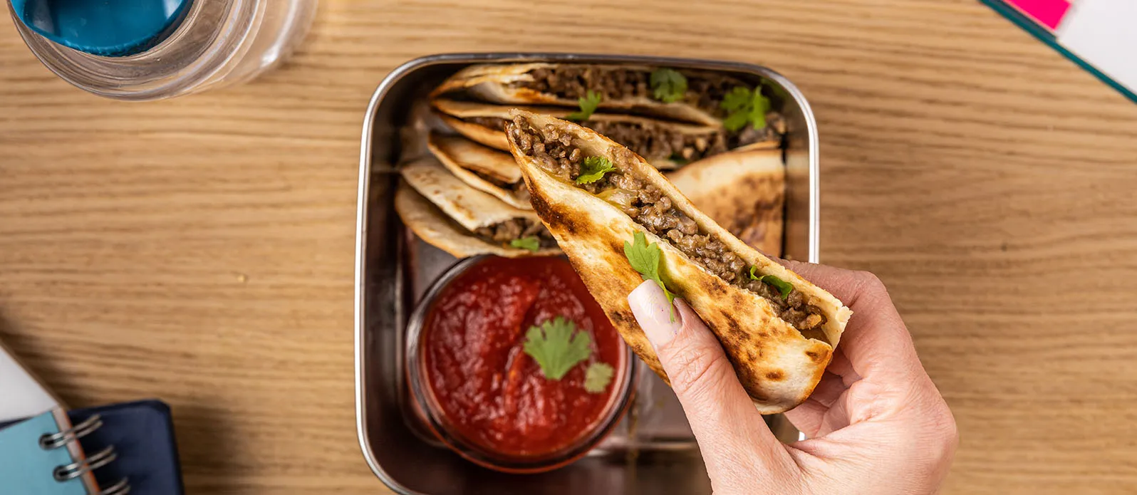 Quesadilla z wołowiną i pieczarkami