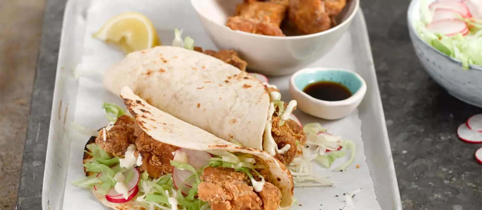 Tacosy z kurczakiem i majonezem cytrusowym