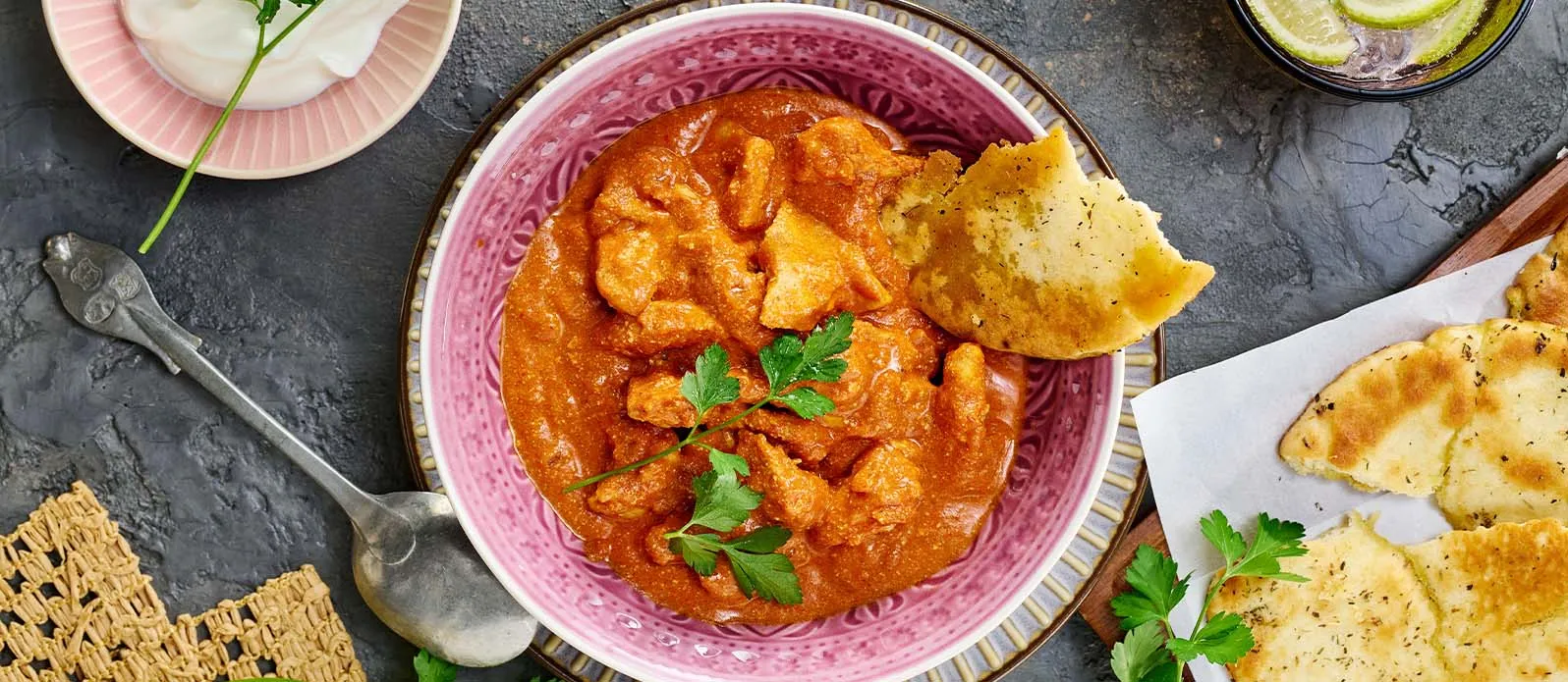 Butter chicken z ponzu i garam masala