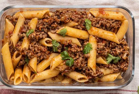 Makaron bolognese z sosem sojowym