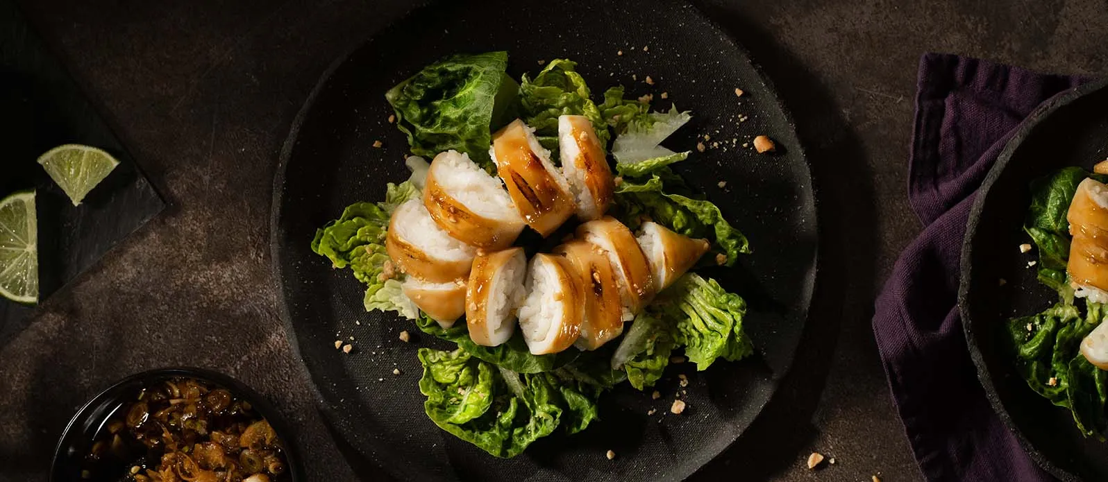 Kalmary teriyaki nadziewane ryżem sushi