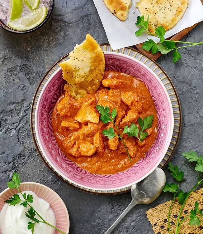 Butter chicken z ponzu i garam masala