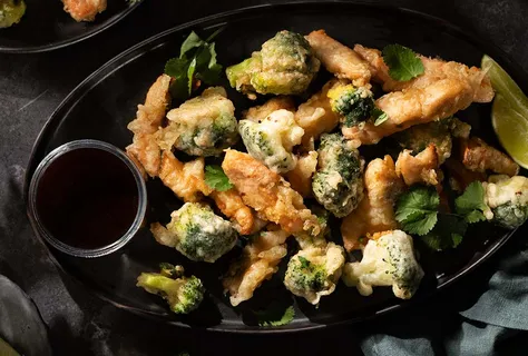 Łosoś po koreańsku w sezamowej tempurze