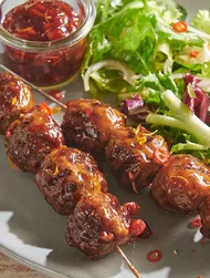 Grillowane pulpeciki z sosem sojowym i glazurą żurawinową