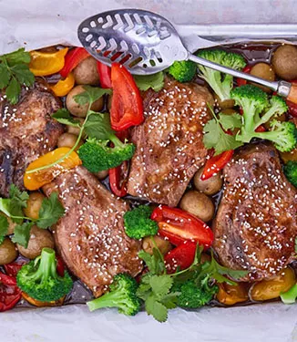 Kotlet wieprzowy marynowany w sosie Ponzu